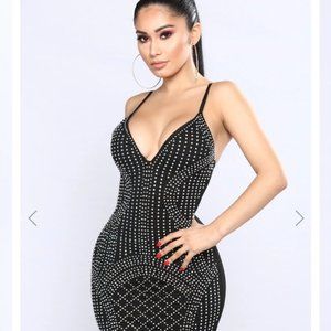 Fashion Nova VIP Table Rhinestone Dress